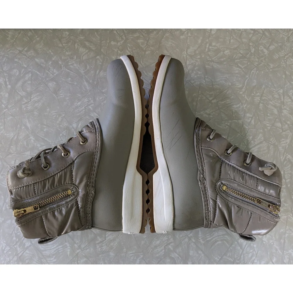 Sperry Saltwater Puffer Duck Boots Womens 6.5 Waterproof Thinsulate Taupe
